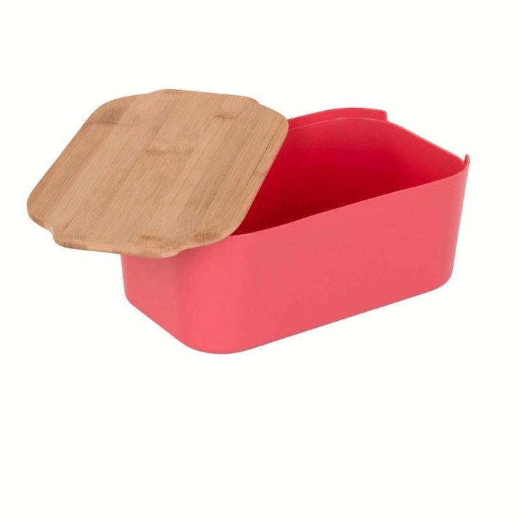 Excellent Houseware, chlebak z bambusową pokrywką, 33-18,5-12 cm