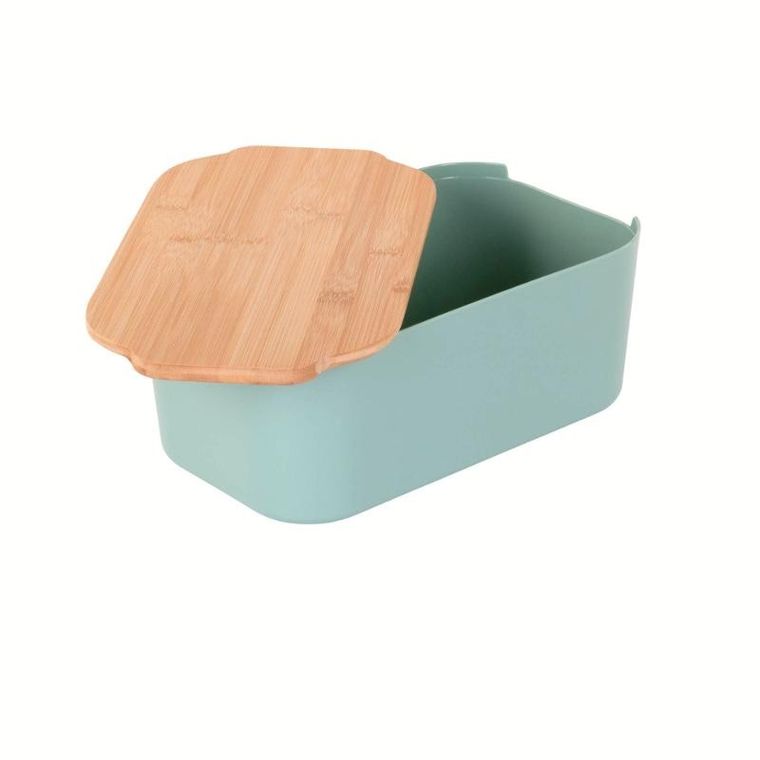 Excellent Houseware, chlebak z bambusową pokrywką, 33-18,5-12 cm