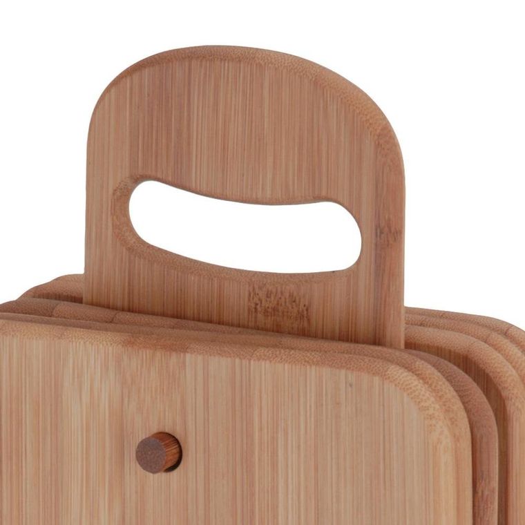 Excellent Houseware, deska bambusowa, 6 szt. + stojak