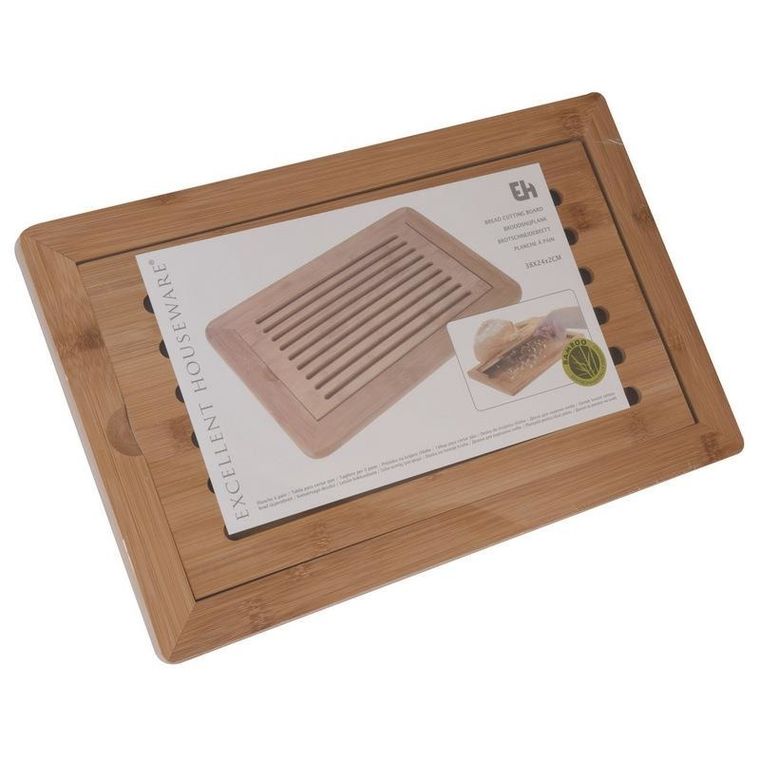 Excellent Houseware, deska do krojenia chleba, bambusowa, 38-24 cm