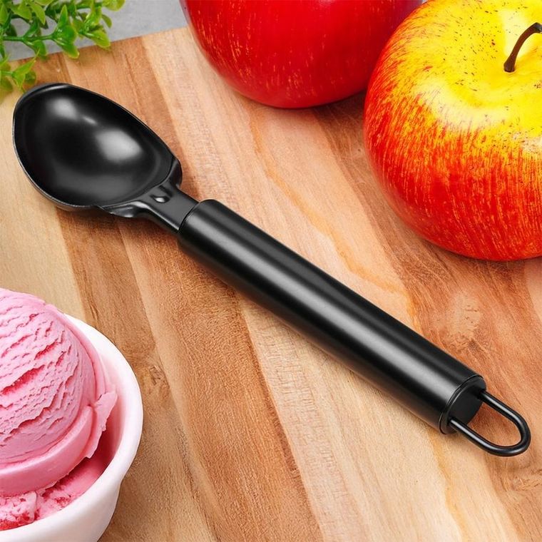 Excellent Houseware, gałkownica do lodów, stalowa, czarna, 19 cm