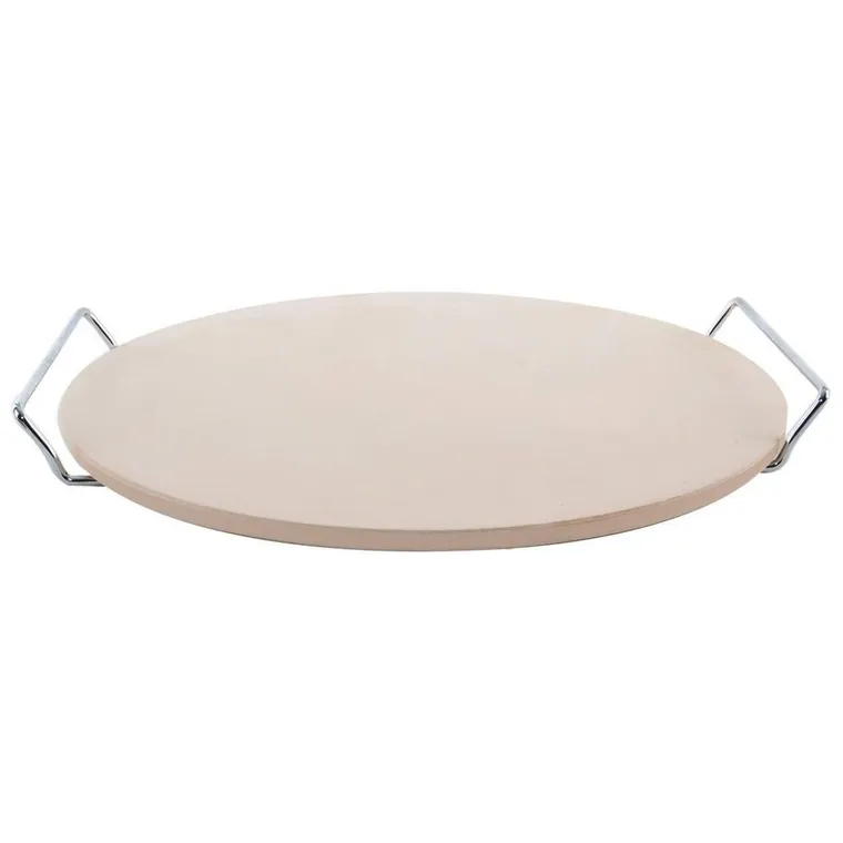 Excellent Houseware, kamień okrągły do pieczenia pizzy + stojak