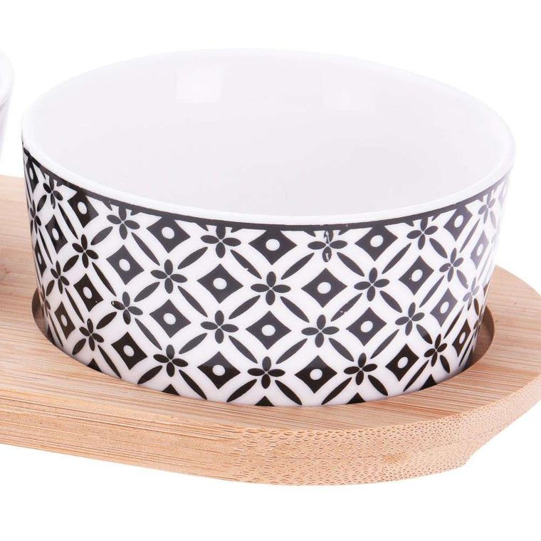 Excellent Houseware, kokilka porcelanowa, 4 szt. na podstawce