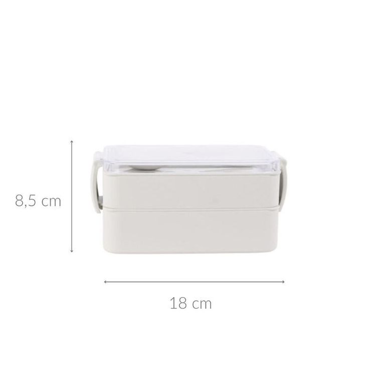 Excellent Houseware, lunchbox, dwukomorowy, kremowy, 18-10-8,5 cm