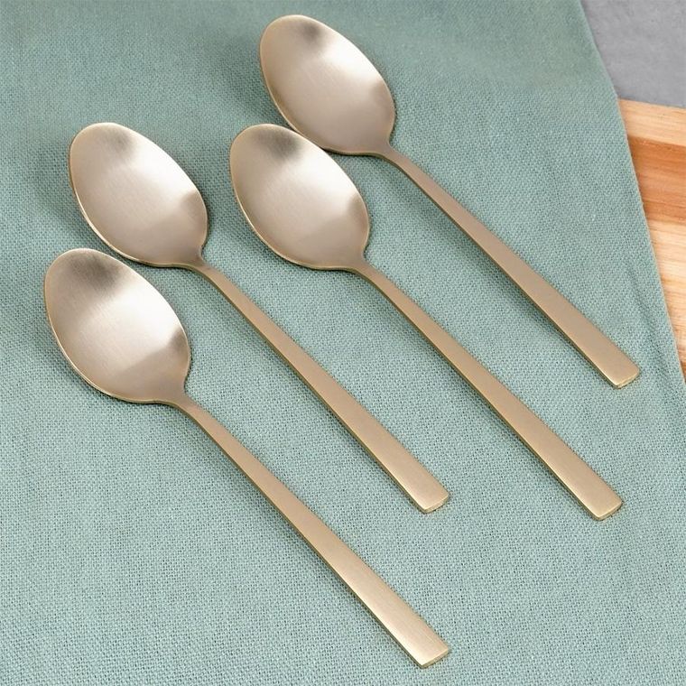 Excellent Houseware, łyżeczki do herbaty, stalowe, złote, 4 szt.