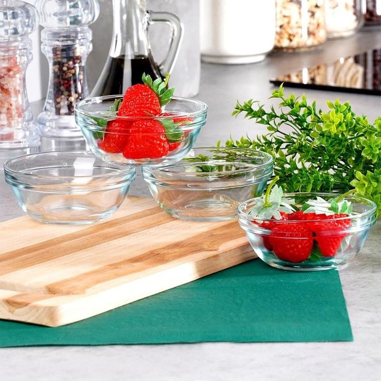 Excellent Houseware, miseczki szklane, 10,5 cm, 200 ml, 4 szt.