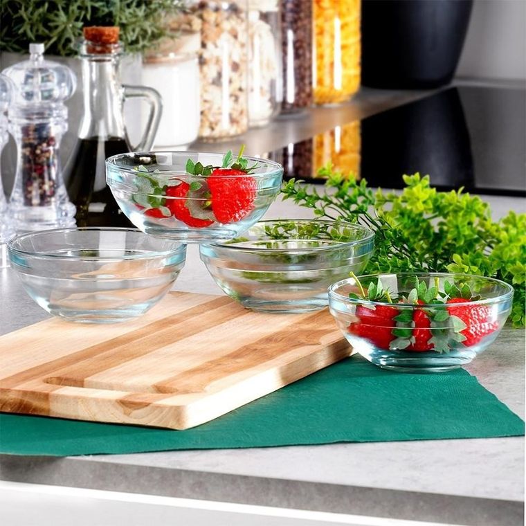 Excellent Houseware, miseczki szklane, 12 cm, 275 ml, 4 szt.