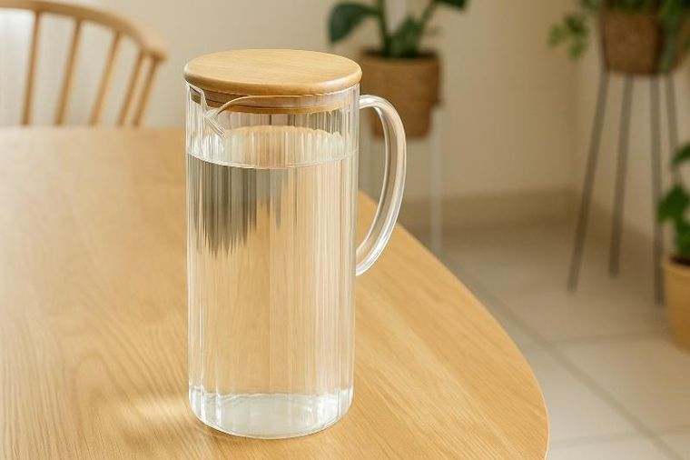 Excellent Houseware, Nato, dzbanek na wodę, szkło ryflowane, 1.4l