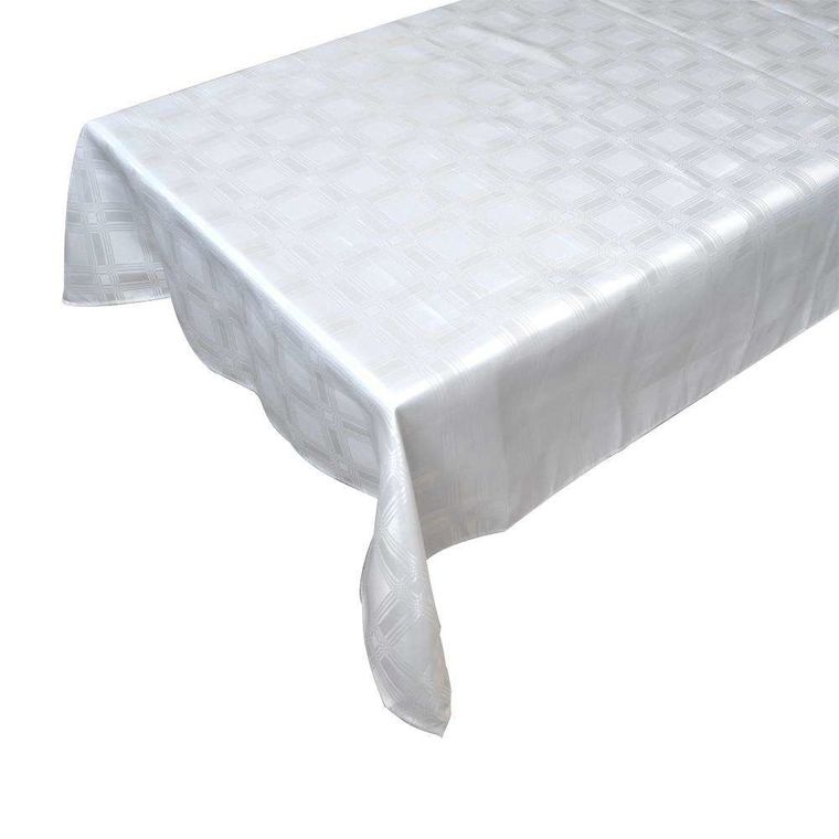 Excellent Houseware, obrus plamoodporny, biały prostokątny, 130-180 cm