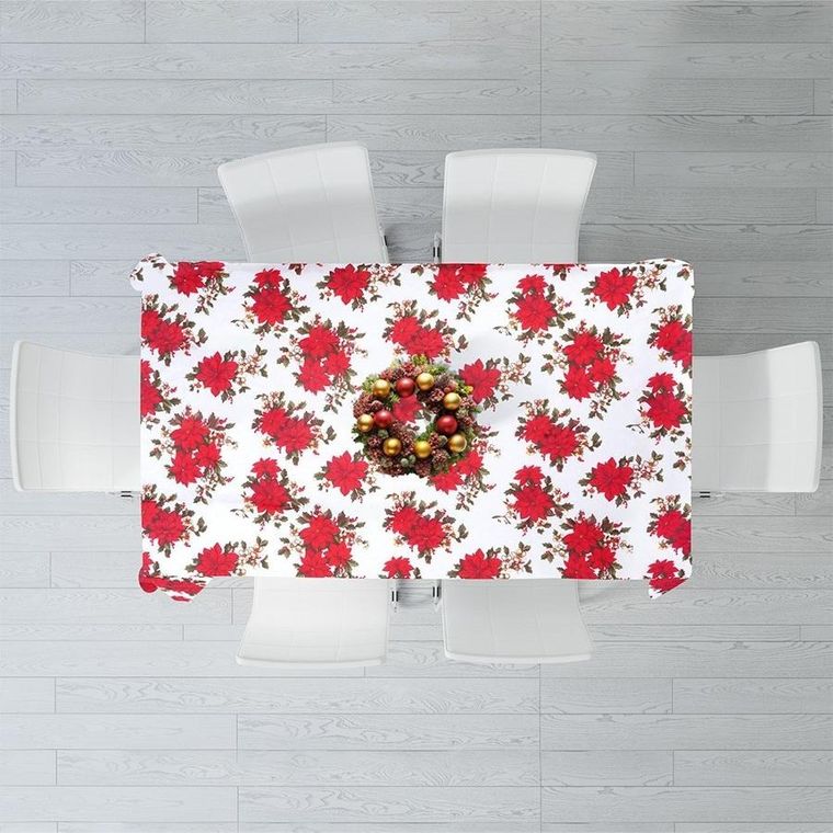 Excellent Houseware, obrus świąteczny plamoodporny, 180-130 cm