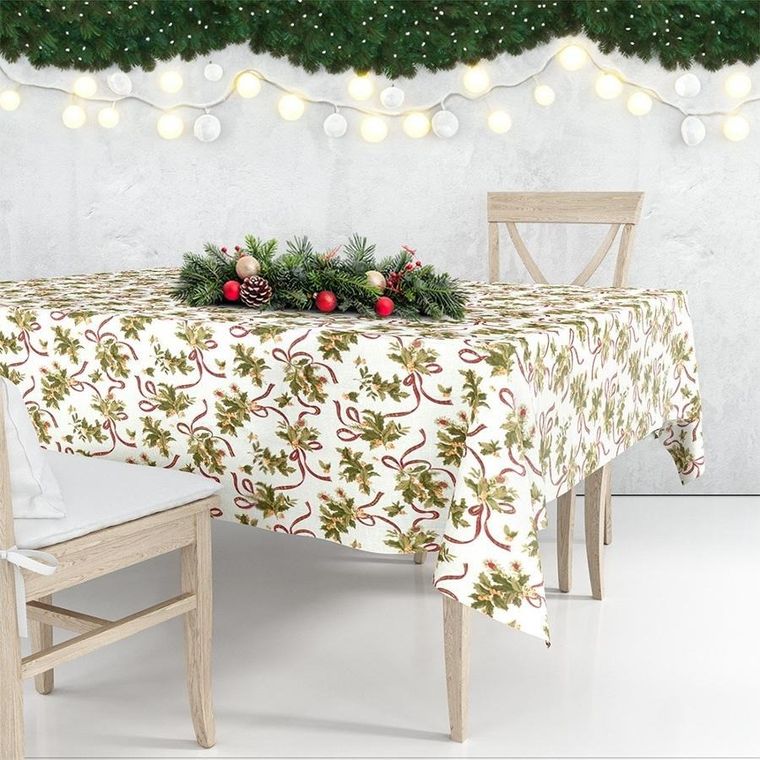Excellent Houseware, obrus świąteczny plamoodporny, 180-130 cm
