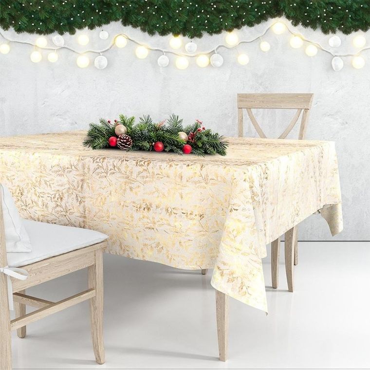 Excellent Houseware, obrus świąteczny plamoodporny, 220-150 cm