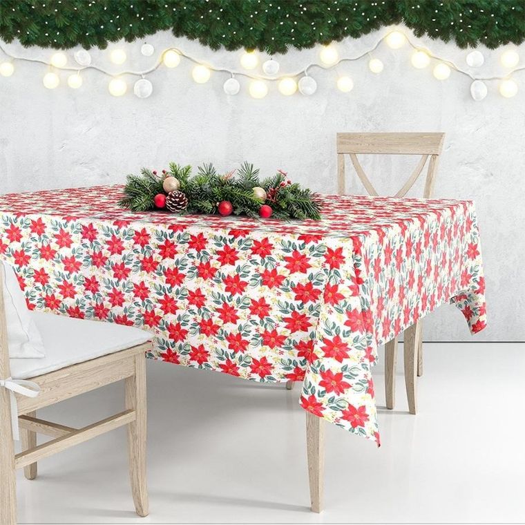 Excellent Houseware, obrus świąteczny plamoodporny, 220-150 cm