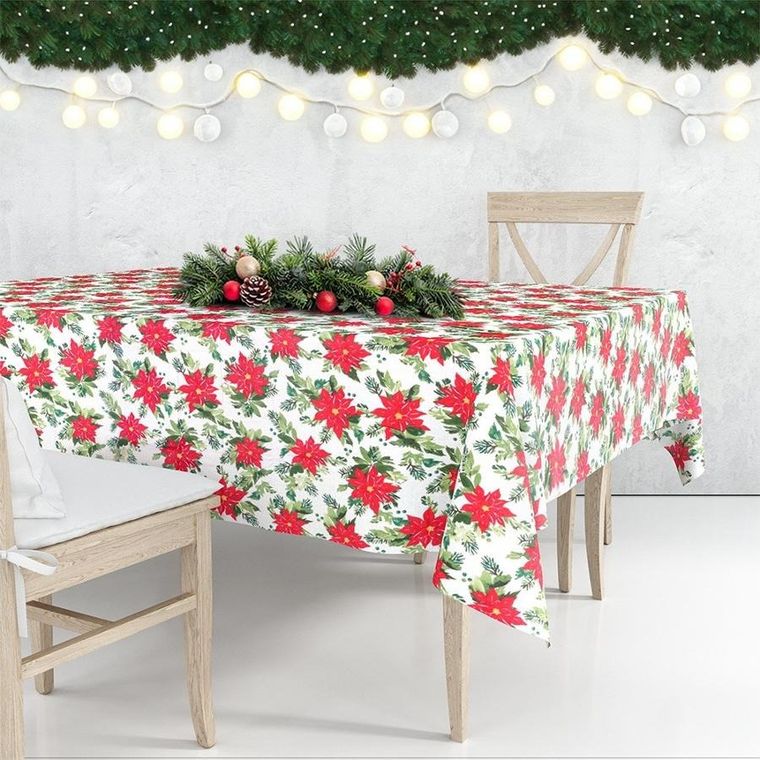 Excellent Houseware, obrus świąteczny plamoodporny, 220-150 cm