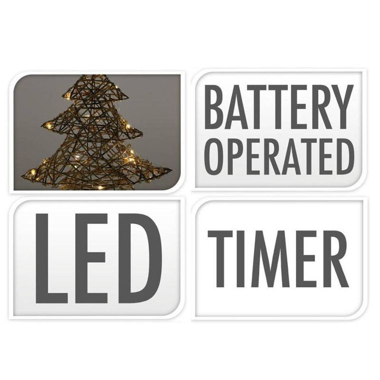 Excellent Houseware, ozdoba świąteczna, Choinka LED, 40 cm