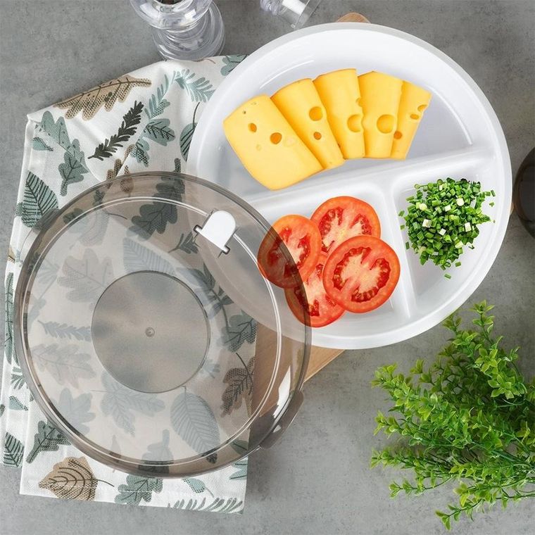 Excellent Houseware, pojemnik do mikrofalówki dzielony, 25 cm