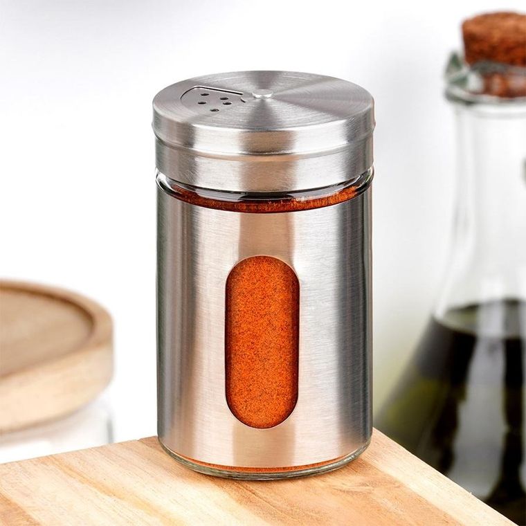 Excellent Houseware, pojemnik na przyprawy z sitkiem, szklany, 100 ml