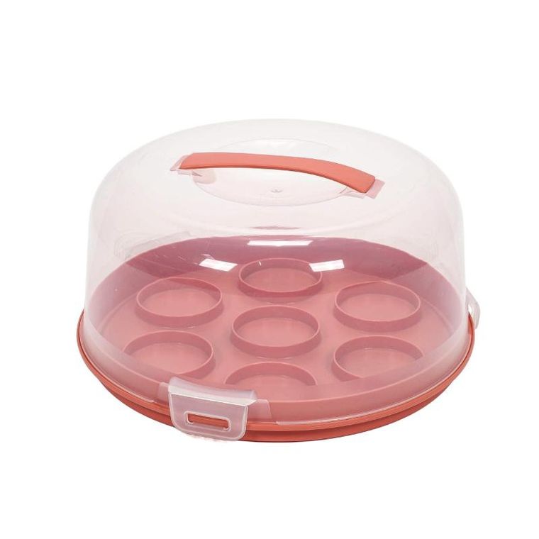 Excellent Houseware, przenośne pudełko na tort lub muffinki, średnica 25-14 cm