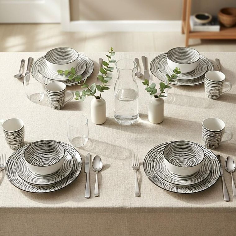 Excellent Houseware, serwis obiadowy, porcelanowy, 16 elementów