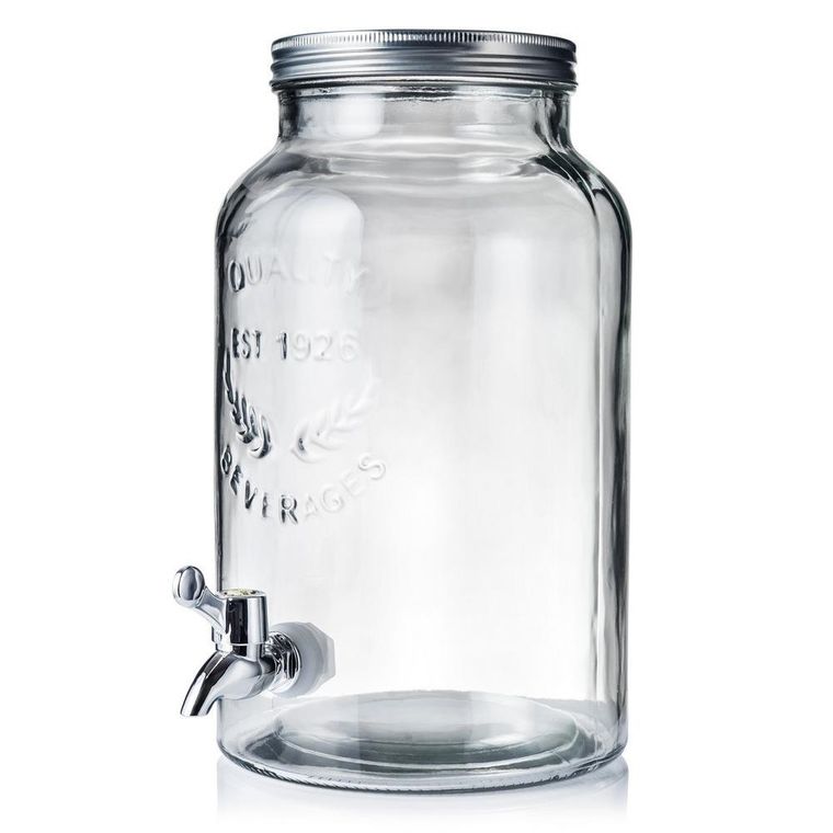 Excellent Houseware, słój, słoik z kranikiem do napojów, 5,5 l