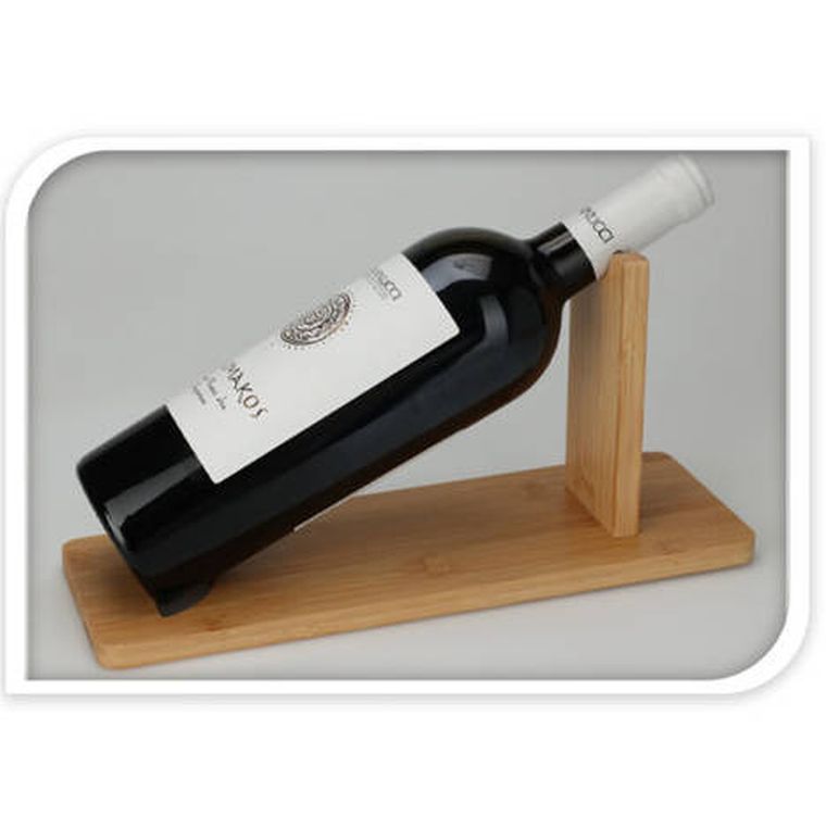 Excellent Houseware, stojak na wino drewniany, na jedną butelkę, 30-10.5-14 cm