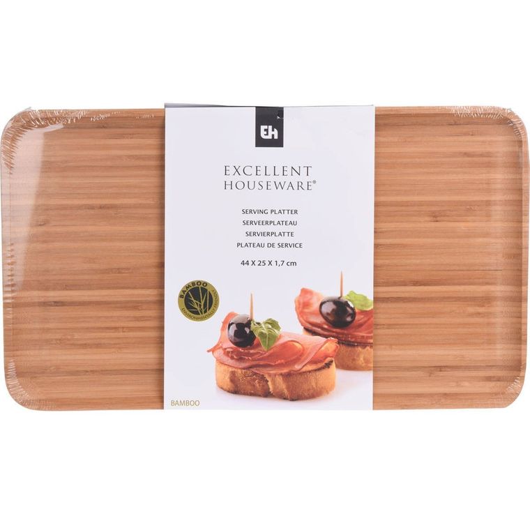 Excellent Houseware, taca bambusowa, 44-25 cm