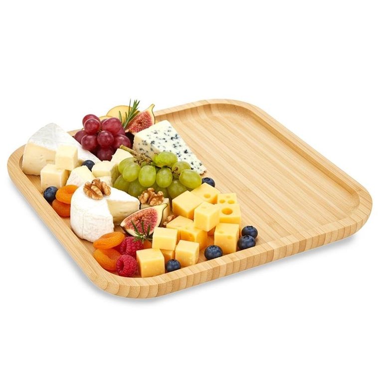 Excellent Houseware, taca do serwowania, drewniana, 25-25 cm