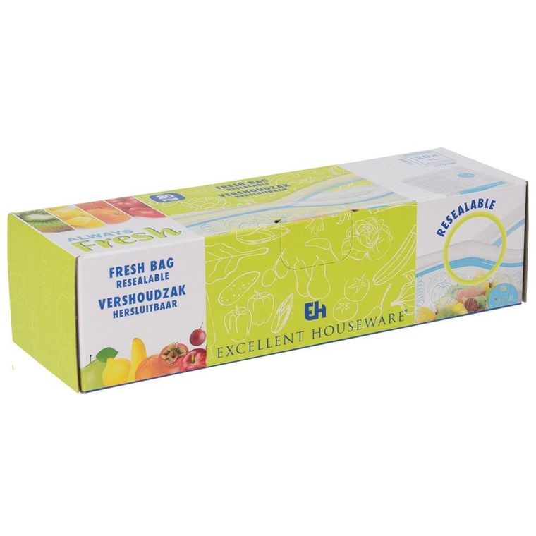 Excellent Houseware, torebki strunowe do przechowywania żywności, 20x 1l