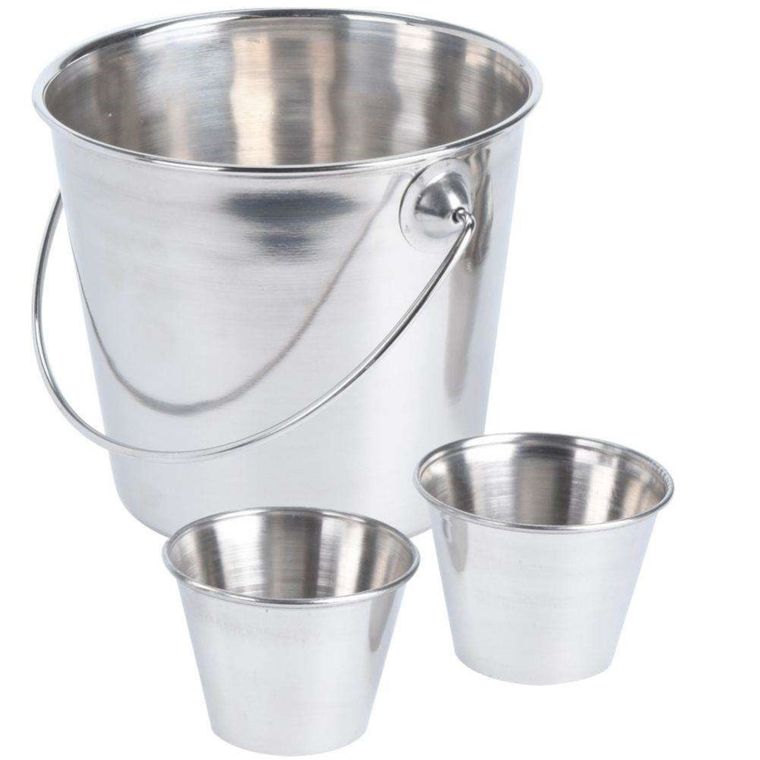 Excellent Houseware, wiaderko na frytki + 2x miseczka na sosy