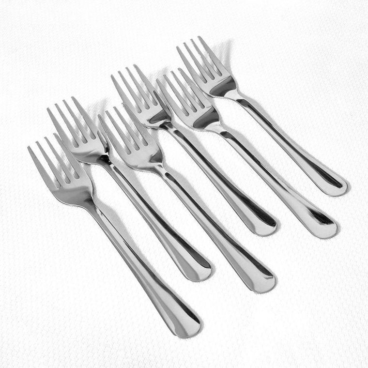 Excellent Houseware, widelczyki deserowe do ciasta, stalowe srebrne, 6 szt.