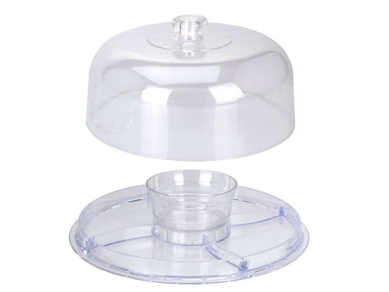 Excellent Houseware, wielofunkcyjna patera na ciasta i przekąski, z kloszem