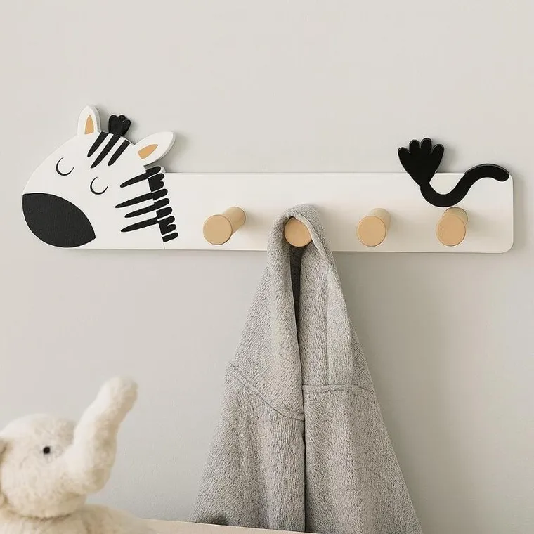 Excellent Houseware, wieszak do pokoju dziecięcego, Mini Zoo, 35,5-6,5-10 cm