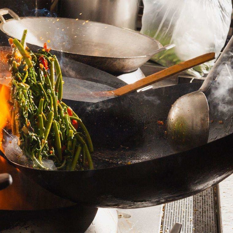 Excellent Houseware, wok chiński ze stali węglowej, 20 cm