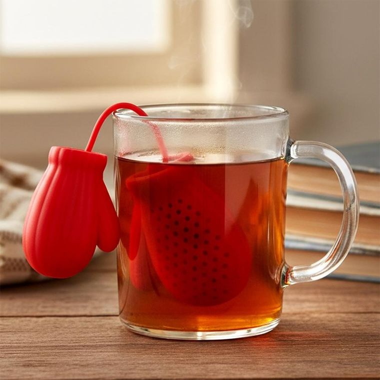 Excellent Houseware, zaparzacz do herbaty, silikonowy, czerwony