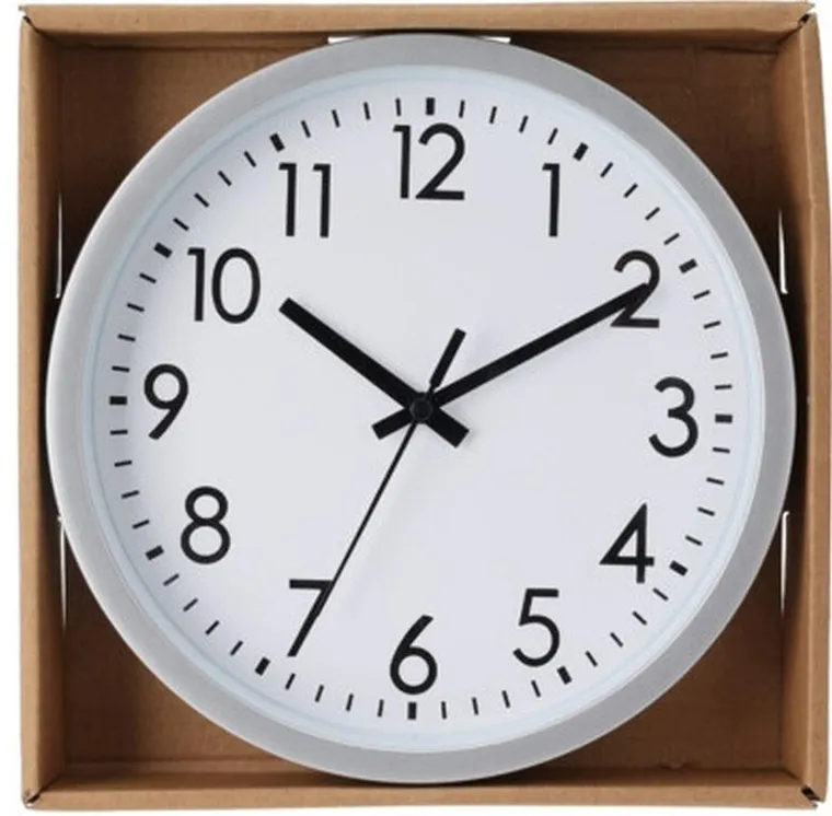 Excellent Houseware, zegar ścienny, srebrny, 20 cm