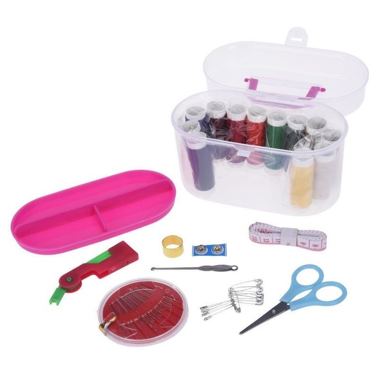 Excellent Houseware, zestaw krawiecki, igły, nici, pojemnik, 50 elementów