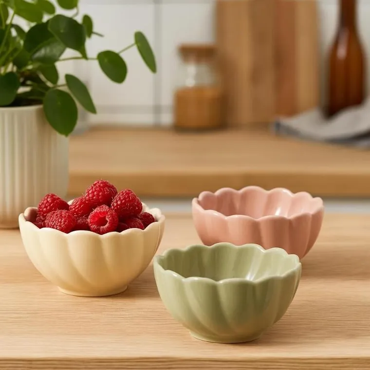 Excellent Houseware, zestaw kwiatowych misek, 150 ml, 3 szt.