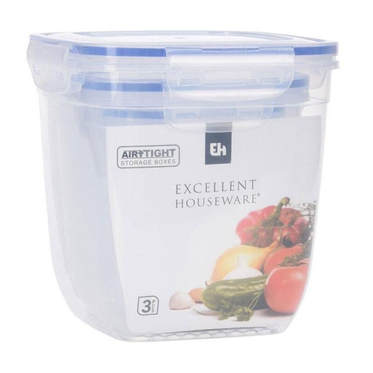Excellent Houseware, zestaw pojemników na żywność sypką, 3 szt.