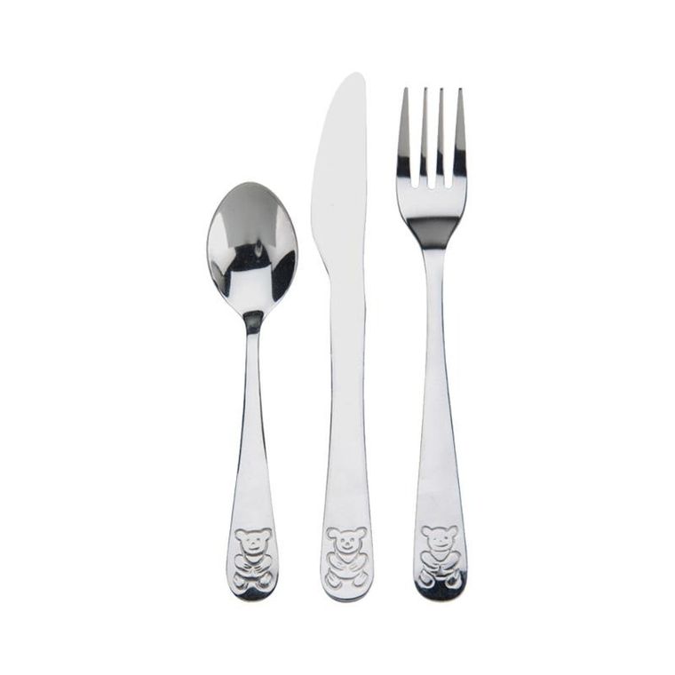 Excellent Houseware, zestaw sztućców dla dziecka, różowy, 3 elementy