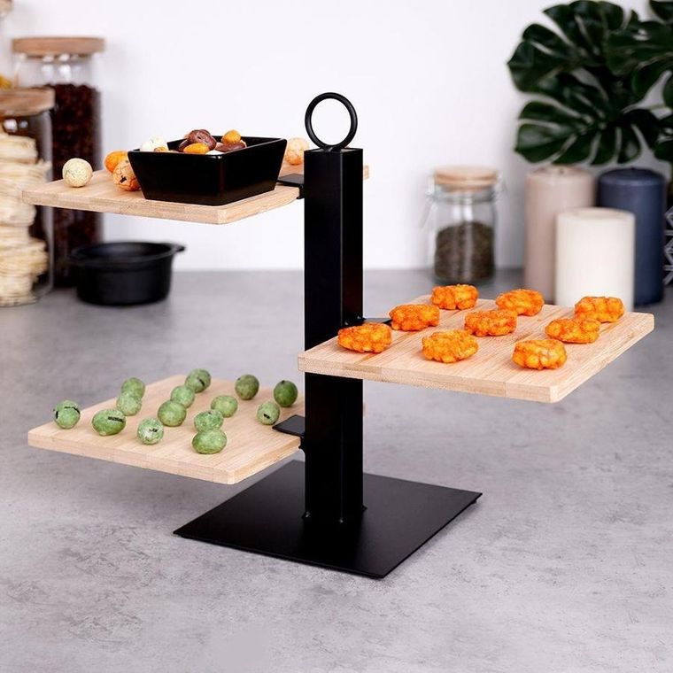 Excellent Housware, patera 3-poziomowa do przekąsek, loft