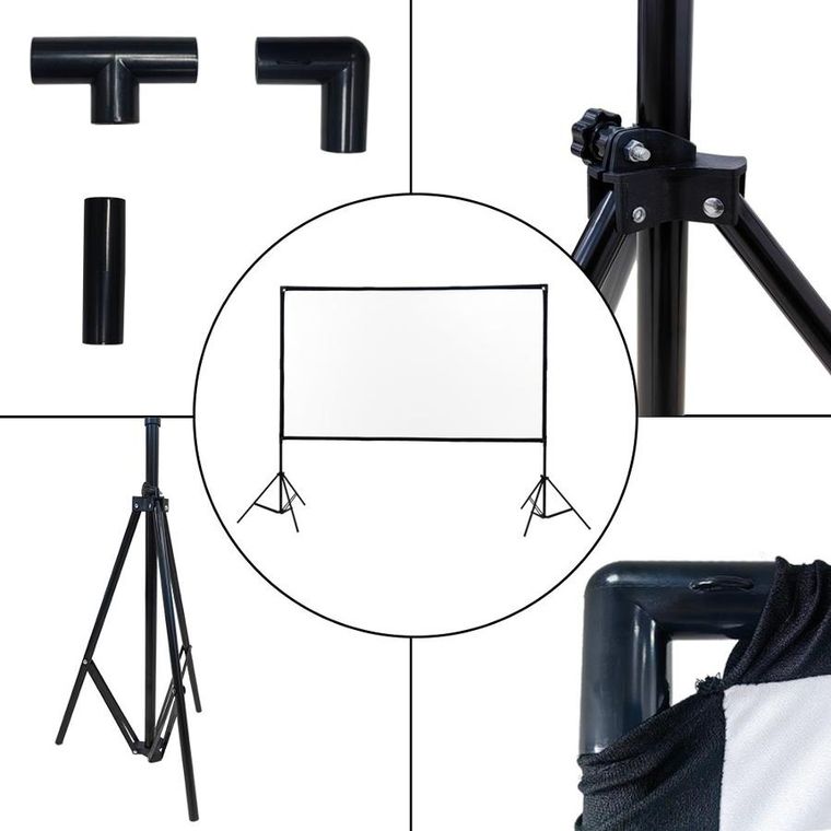 Extralink, Foldable Projection Screen 84" PSF-84, składany ekran projekcyjny, 16:9, 186-105 cm, biały