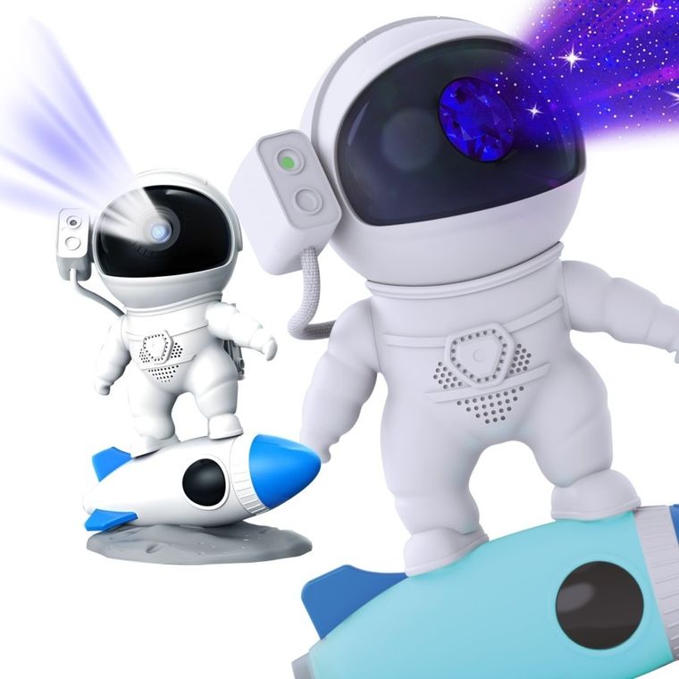 Extralink, Home, projektor gwiazd z rakietą i kliszami, lampka nocna dla dzieci, astronauta
