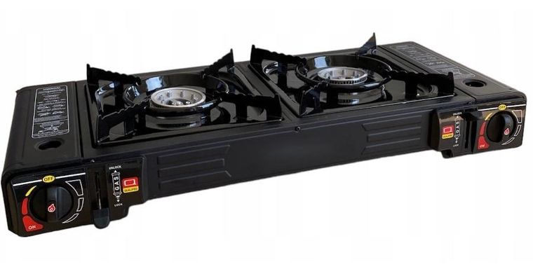 Extralink, kuchenka gazowa turystyczna, 2-palnikowa w walizce + adapter