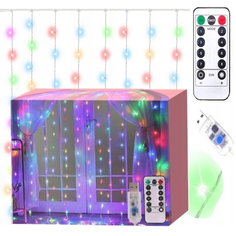 Extralink, kurtyna świetlna LED, 3-3m, 300x LED, biały zimny