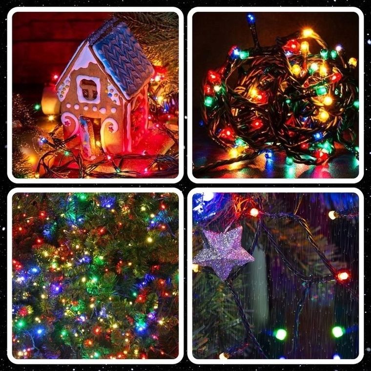 Extralink, lampki choinkowe, świąteczne, 10,5m, 100 LED, ciepłe, multikolor, na baterie