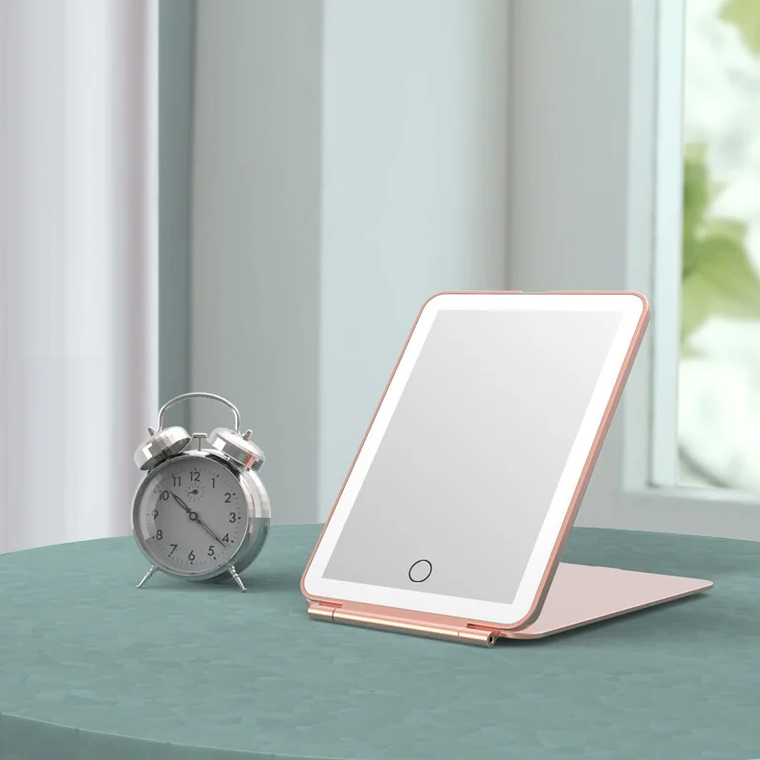 Extralink, lusterko kosmetyczne, rozkładane, różowe USB