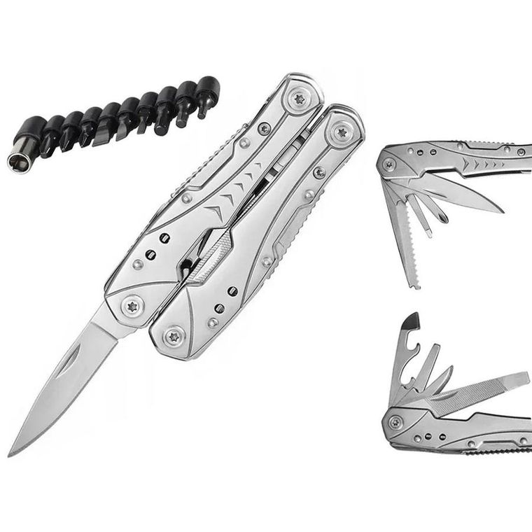 Extralink, Multitool, scyzoryk 23w1 z etui, srebrny