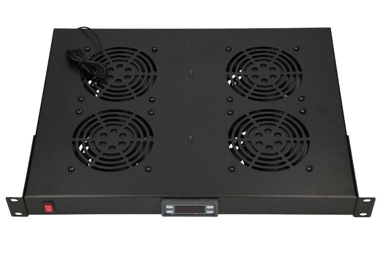 Extralink, Panel wentylatorów, 19", 4 wentylatory, do szaf stojących, z termostatem