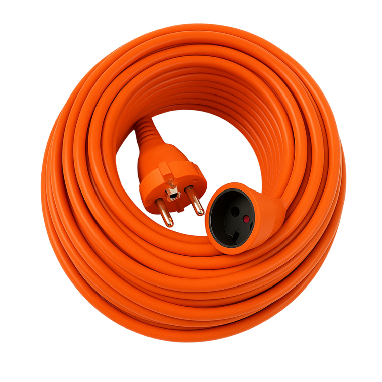 Extralink, PowerLink, przedłużacz zasilający sieciowy, 30m, pomarańczowy, bez uziemienia, 2 x 1,5mm2, 16A, 2500W