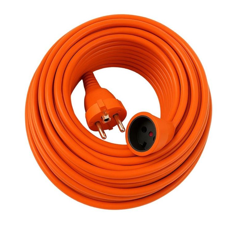 Extralink, PowerLink, przedłużacz zasilający sieciowy, 50m, pomarańczowy, bez uziemienia, 2 x 1,5mm2